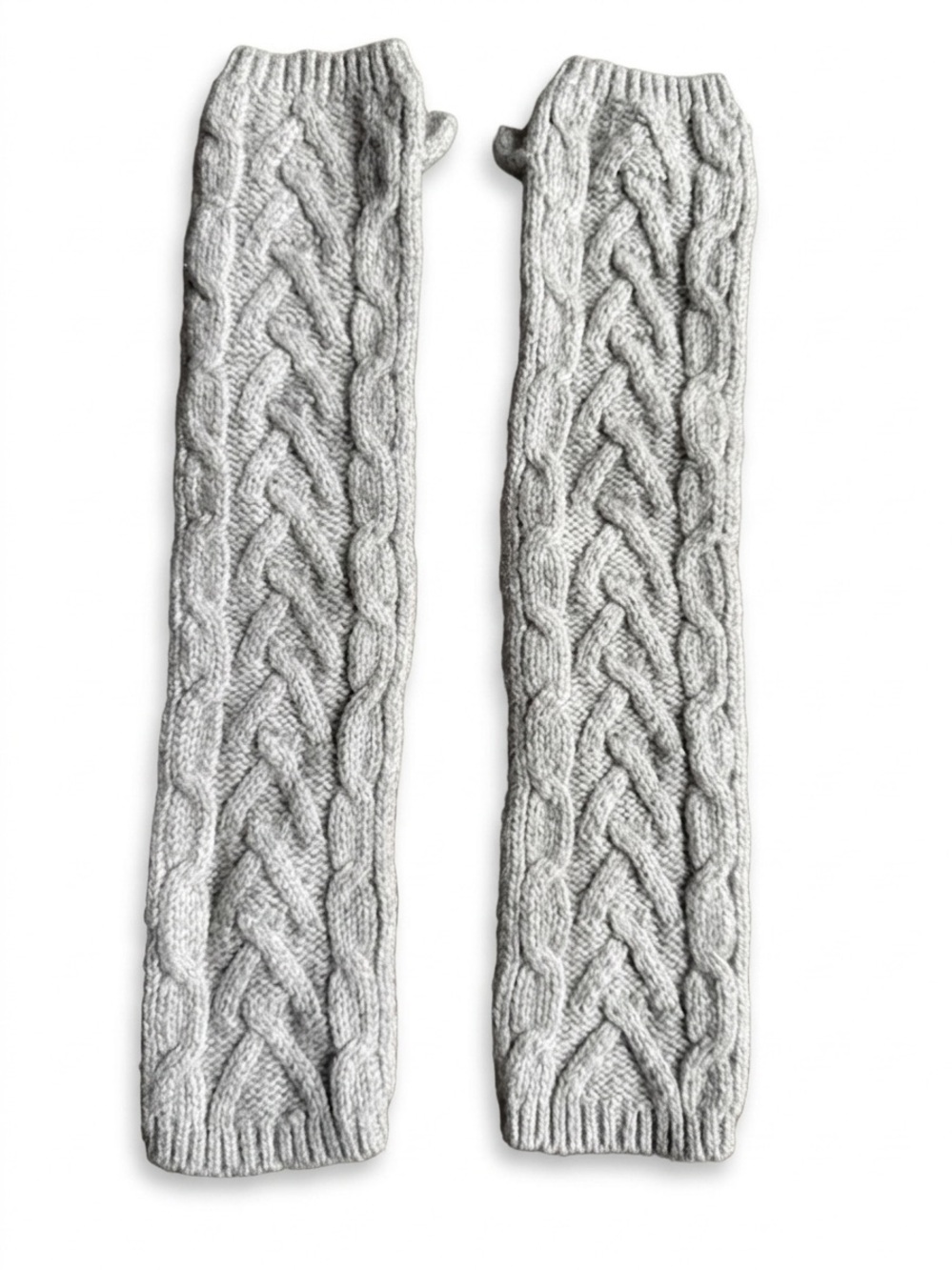 Lands End Canvas Cable Knit Fingerless Long Gloves